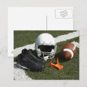 Fußball, Fußballhelm, Tee und Schuhe Postkarte (Vorne/Hinten)