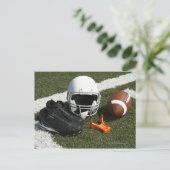 Fußball, Fußballhelm, Tee und Schuhe Postkarte (Stehend Vorderseite)