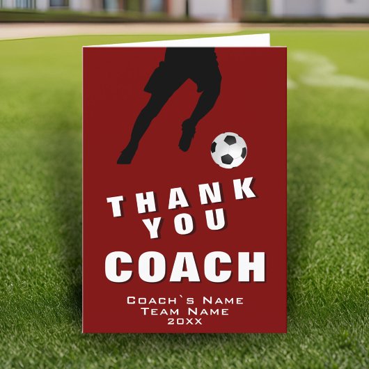 Fußball Fußballspieler Rot Vielen Dank Coach Card Dankeskarte