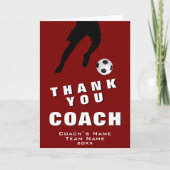 Fußball Fußballspieler Rot Vielen Dank Coach Card Dankeskarte (Vorderseite)