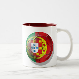 Fußball-Fußballteam Portugals lockert nationales Zweifarbige Tasse