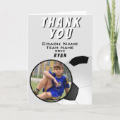 Fußball-Fußballtrainer Fußball-Ball Foto Dankeskarte (Vorderseite)