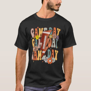 Fußball Game Day Team Sportler Frauen Groovy Ret T-Shirt