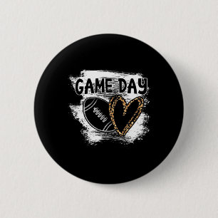 Fußball Game Day Womens Leopard Cheetah Game Day Button