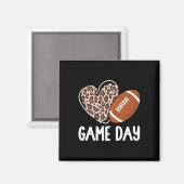 Fußball Game Day Womens Leopard Cheetah Game Day Magnet (Vorderseite/Rückseite)