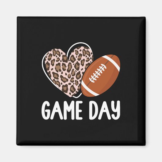 Fußball Game Day Womens Leopard Cheetah Game Day Magnet (Vorne)