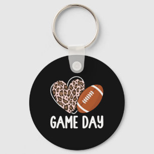 Fußball Game Day Womens Leopard Cheetah Game Day Schlüsselanhänger