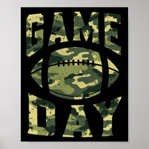 Fußball Gameday Spiel Tages Tarnflagge Patriotisch Poster