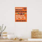 Fußball-Geburtsankündigung - Orange & Blue Poster (Küche)