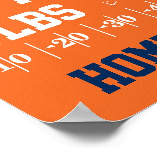 Fußball-Geburtsankündigung - Orange & Blue Poster (Ecke)