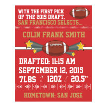 Fußball-Geburtsankündigung - Red & Gold