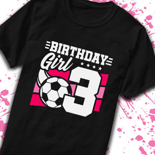 Fußball Geburtstag 3 Jahre alt Mädchen 3. Geburtst T-Shirt