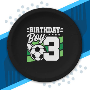 Fußball Geburtstag - 3 Jahre alter Junge - 3. Gebu Pappteller