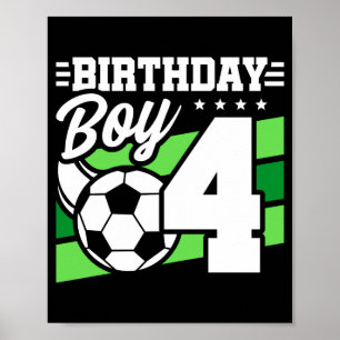 Fußball Geburtstag 4 Jahre alter Junge 4. Geburtst Poster