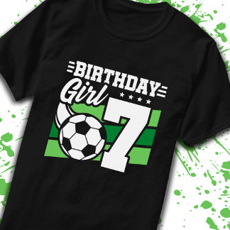 Fußball Geburtstag 7 Jahre Altes Mädchen 7. Geburt T-Shirt
