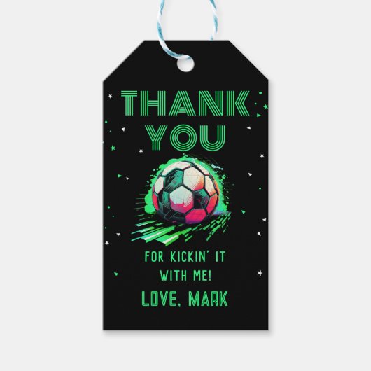 Fußball Geburtstag Danke Geschenkanhänger (Vorderseite)