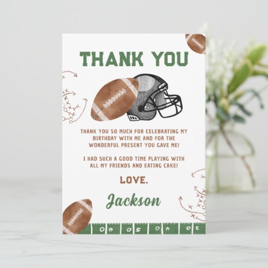 Fußball Geburtstag Dankeskarte (Stehend Vorderseite)