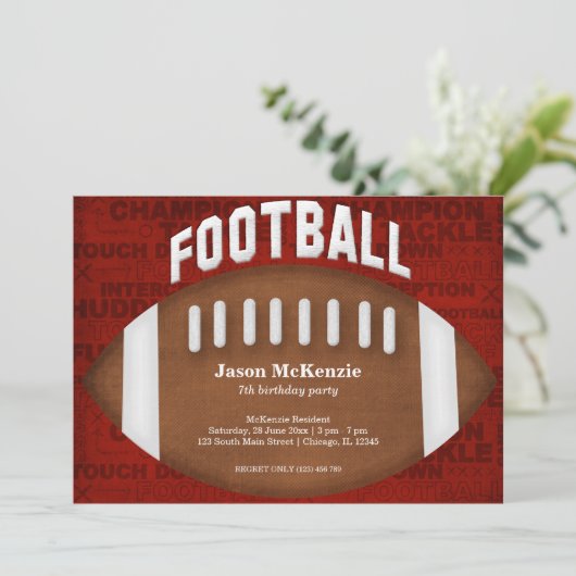 Fußball Geburtstag Einladung (Stehend Vorderseite)
