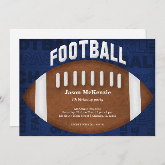 Fußball Geburtstag Einladung (Vorne/Hinten)