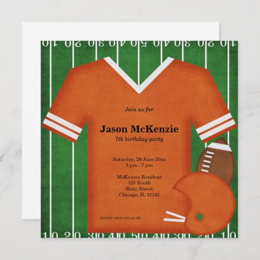 Fußball Geburtstag Einladung (Vorne/Hinten)