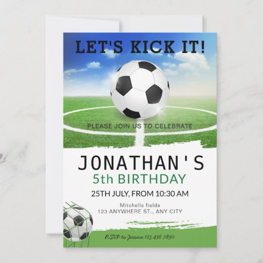 Fußball-Geburtstag Einladung (Vorderseite)