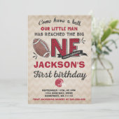 Fußball Geburtstag Einladung Fußball 1. Geburtstag (Stehend Vorderseite)