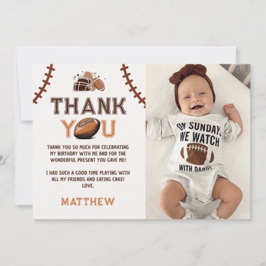 Fußball Geburtstag Foto Danke Karte (Vorderseite)