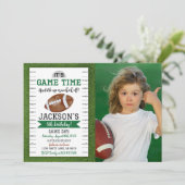 Fußball Geburtstag Foto Einladung White (Stehend Vorderseite)