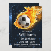 Fußball Geburtstag, Fußball Geburtstag, Futbol Einladung (Vorne/Hinten)