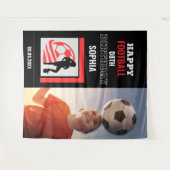 Fußball-Geburtstag, Fußball-Mädchen-Spieler-Hinter Wandteppich (Vorderseite (Horizontal))