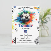 Fußball Geburtstag - Fußball-Ziel Geburtstag Einladung (Stehend Vorderseite)