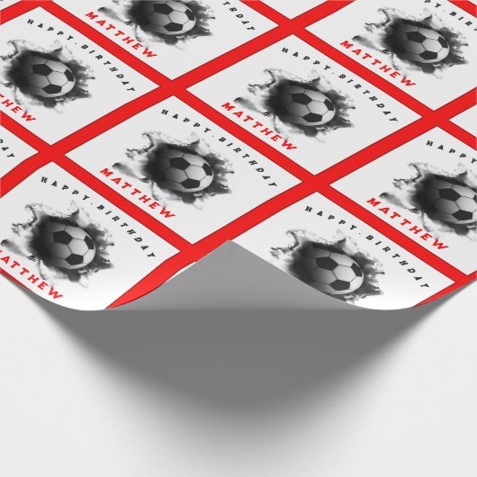 Fußball-Geburtstag Geschenkpapier (Ecke)