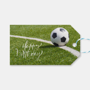 Fußball-Geburtstag mit Ball und Alles Gute zum Geb Geschenkanhänger