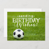 Fußball Geburtstag mit Ball und Happy Birthday  Postkarte (Vorne/Hinten)