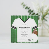 Fußball Geburtstag (weiß) Einladung (Stehend Vorderseite)