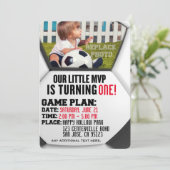 Fußball-Geburtstags-Einladung "unseres kleinen Einladung (Stehend Vorderseite)