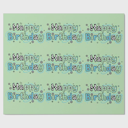 Fußball-Geburtstags-Geschenkpapier Junge Geschenkpapier (Flach)