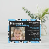 Fußball-Geburtstags-Party Einladungs-Blau Einladung (Stehend Vorderseite)