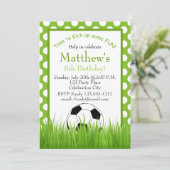 Fußball-Geburtstags-Party scherzt die Einladung (Stehend Vorderseite)