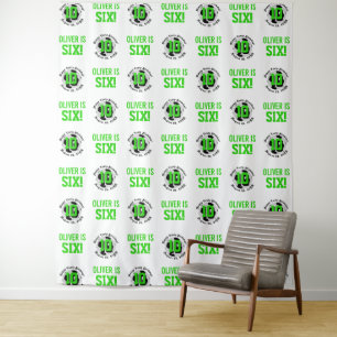 Fußball-Geburtstags-Step-and-Repeat-Fotohintergrun Wandteppich
