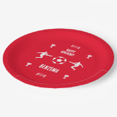 Fußball Geburtstagsbanner Pappteller (Schrägansicht)