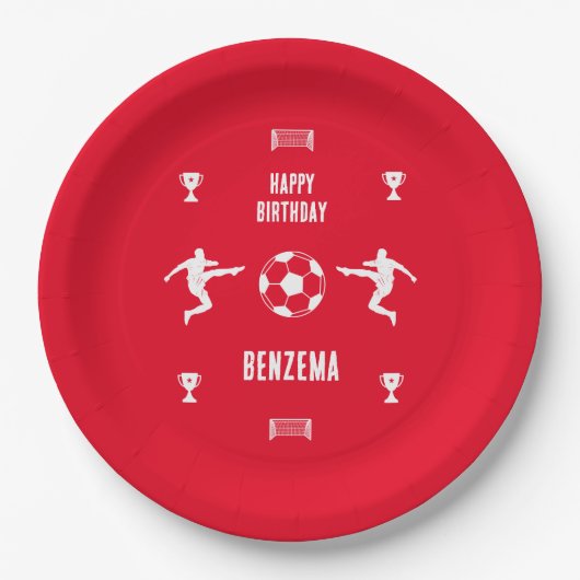 Fußball Geburtstagsbanner Pappteller (Vorderseite)