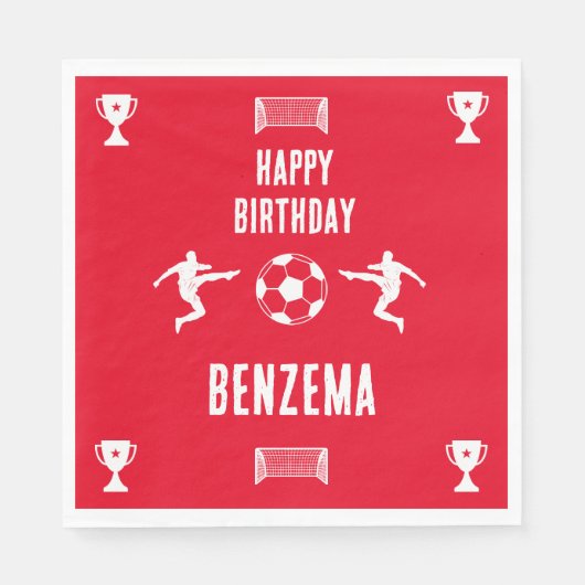 Fußball Geburtstagsbanner Serviette (Vorderseite)