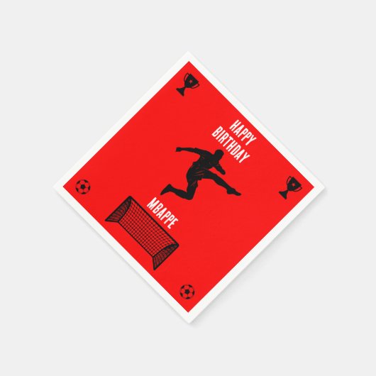 Fußball Geburtstagsbanner Serviette (Ecke)