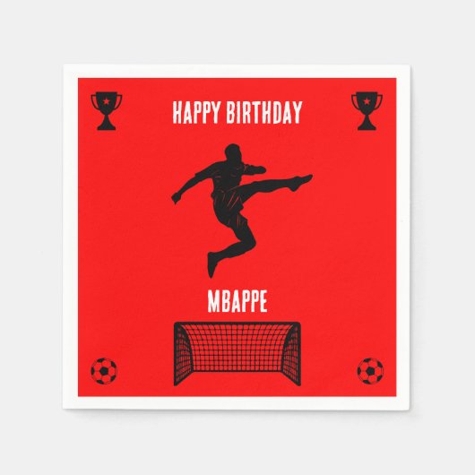 Fußball Geburtstagsbanner Serviette (Vorderseite)
