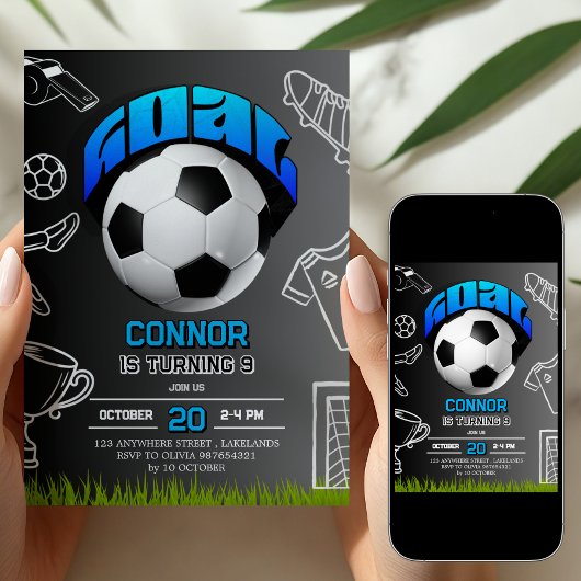Fußball-Geburtstagseinladung Einladung