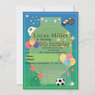 Fußball-Geburtstagseinladung Kinderparty Einladung