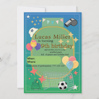 Fußball-Geburtstagseinladung | Kinderparty Einladung