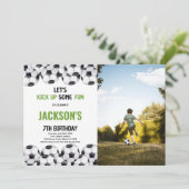 Fußball - Geburtstagseinladungen mit Foto Einladung (Stehend Vorderseite)