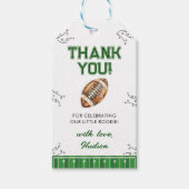 Fußball-Geburtstagsfeier Erstes Jahr Down Geschenkanhänger (Vorderseite)